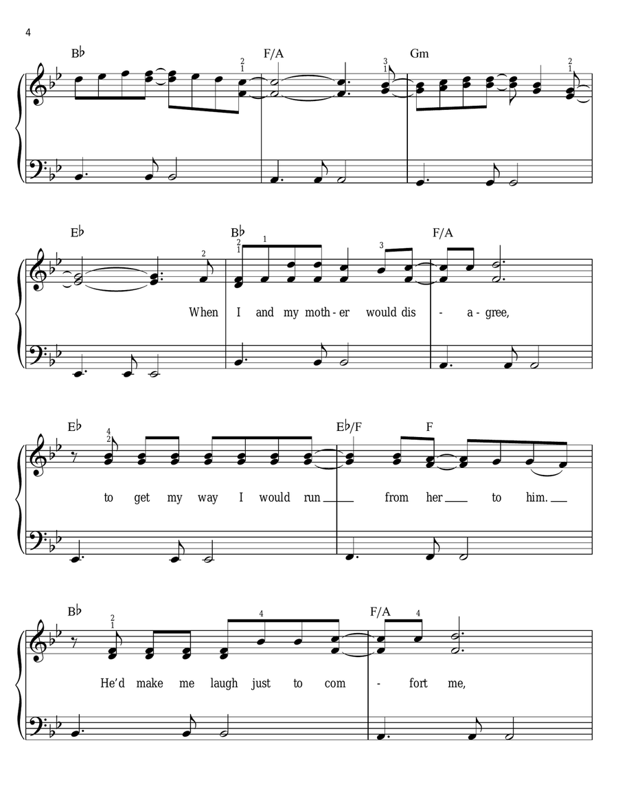 Dance With My Father Dance With My Father Easy Piano scores gallery preview page 4