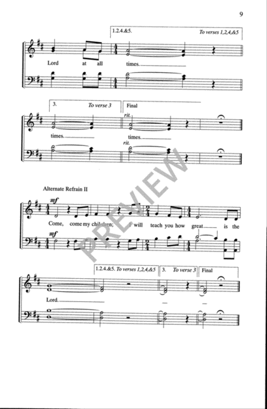 Psalms for the Church Year - Volume 6, Choral Refrains 4-Part scores gallery preview page 11