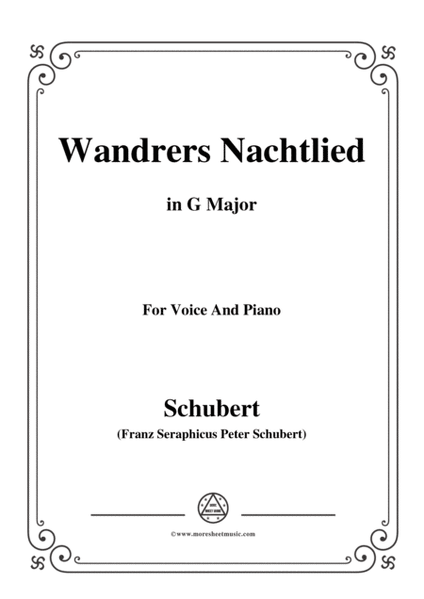 Schubert-Wandrers Nachtlied,in G Major,Op.4,No.3,for Voice and Piano image number null