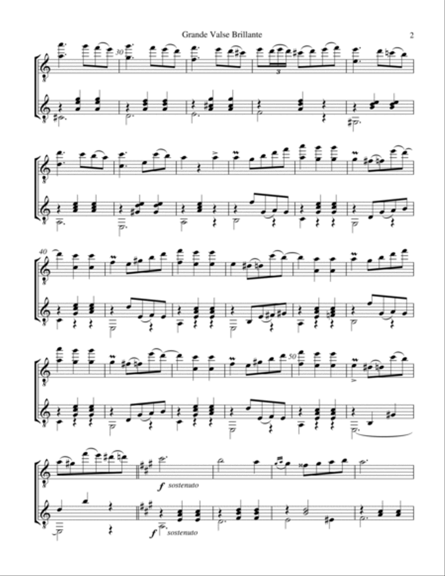 Grande valse brillante, Op. 34 No. 2 for guitar duo Acoustic Guitar scores gallery preview page 3