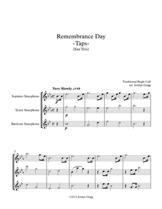 Remembrance Day. 'Taps' (Sax Trio)