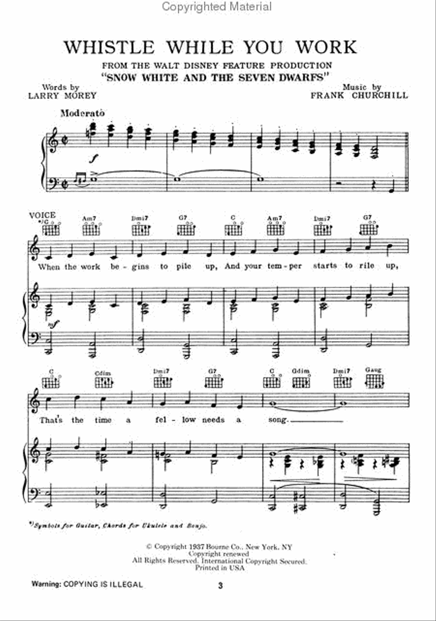 Snow White And The Seven Dwarfs (Original Souvenir Editions) Voice Solo scores gallery preview page 2