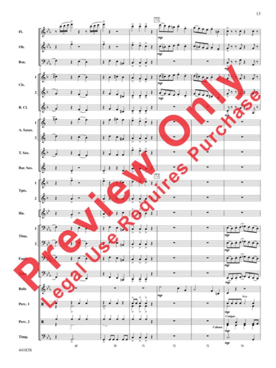 Cobra Dance Concert Band scores gallery preview page 14