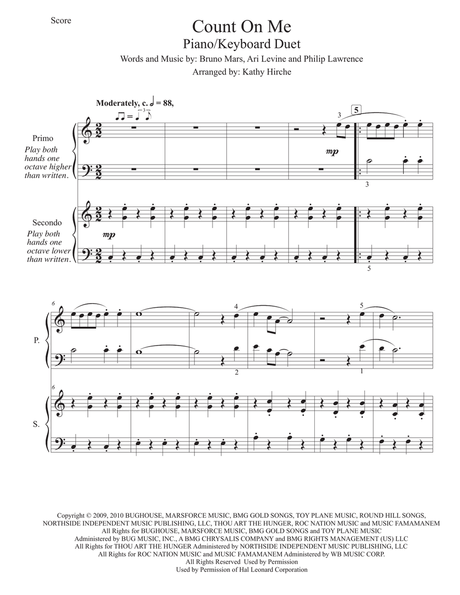 Count On Me Piano scores gallery preview page 2