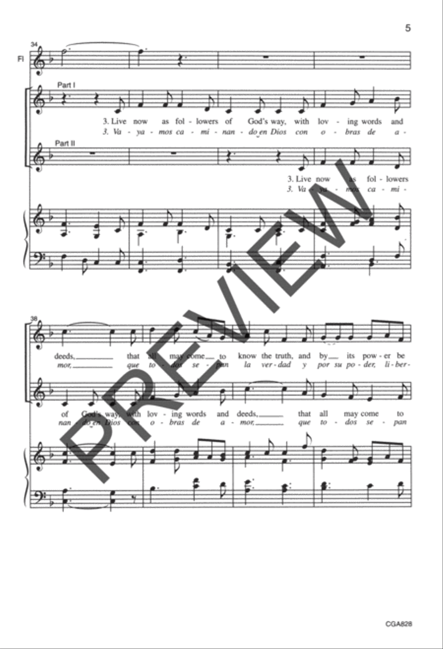 Sing Thankful Songs (Cantad cancion de gratitud) 2-Part scores gallery preview page 5