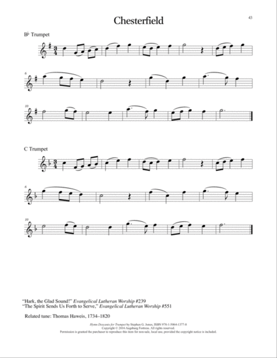 Hymn Descants for Trumpet C Trumpet scores gallery preview page 44