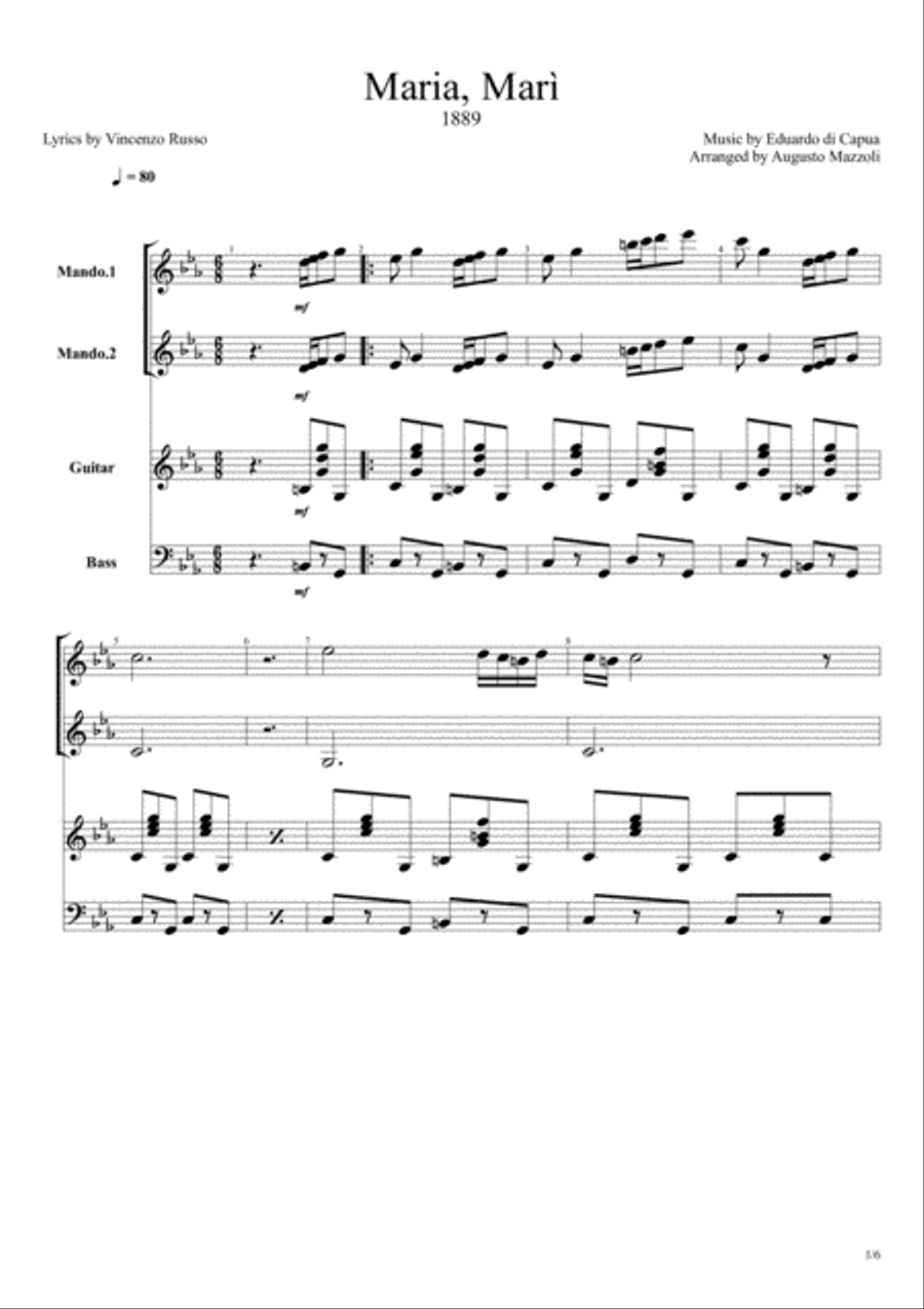 Maria, Marì Small Ensemble scores gallery preview page 1