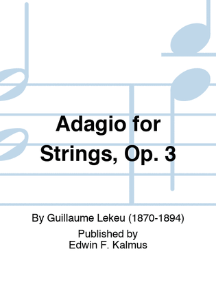 Book cover for Adagio for Strings, Op. 3