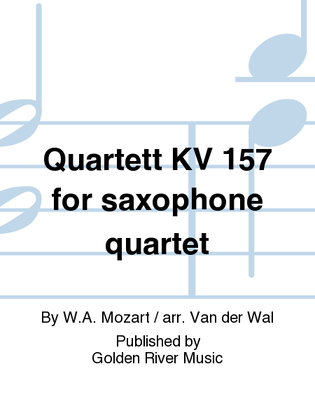 Book cover for Quartett KV 157 for saxophone quartet