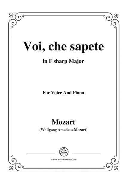 Mozart-Voi,che sapete,in F sharp Major,for Voice and Piano image number null