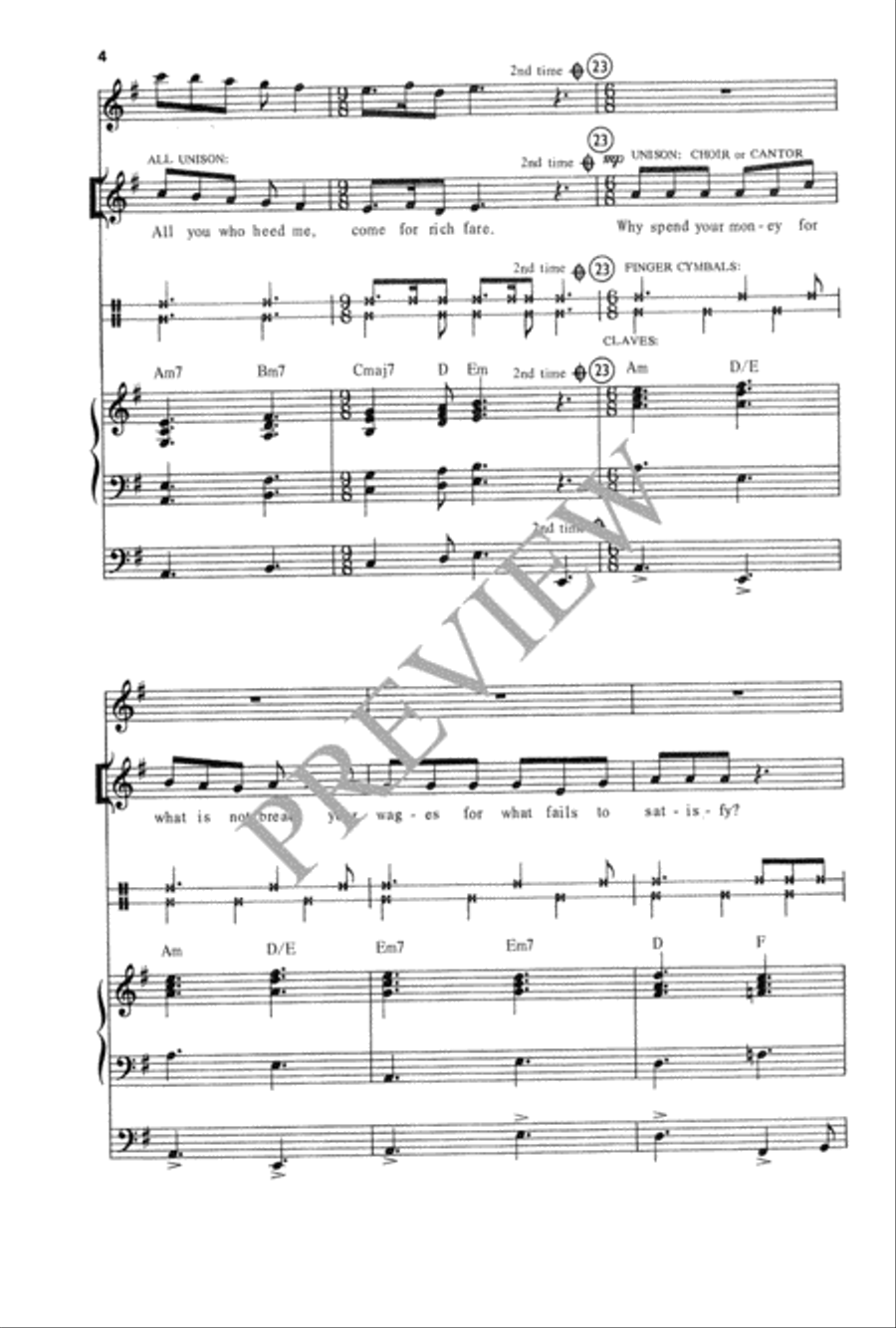 All You Who Are Thirsty 4-Part scores gallery preview page 5