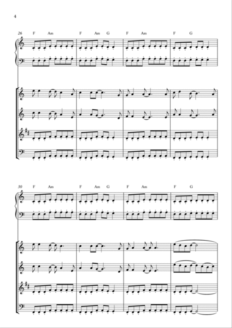 Rock You Like A Hurricane Woodwind Quartet scores gallery preview page 4