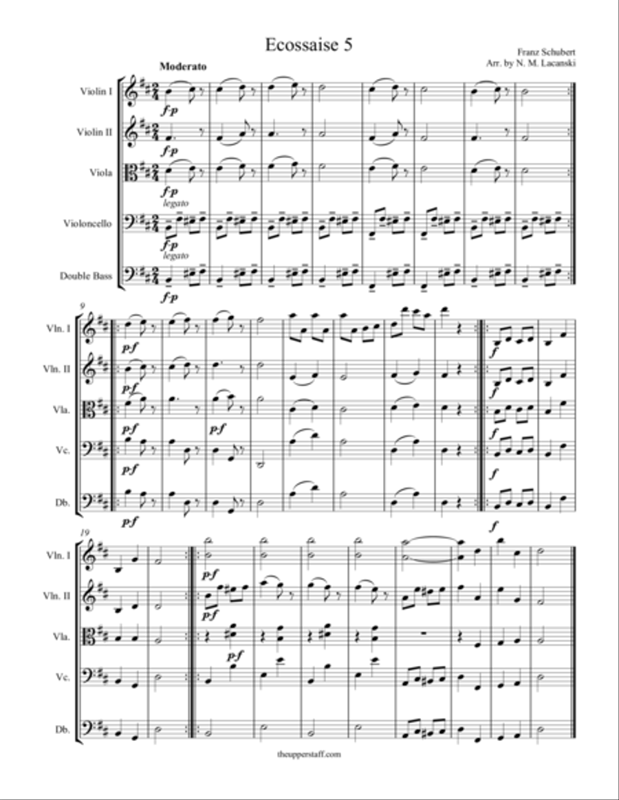 Ecossaise #5 String Orchestra scores gallery preview page 1