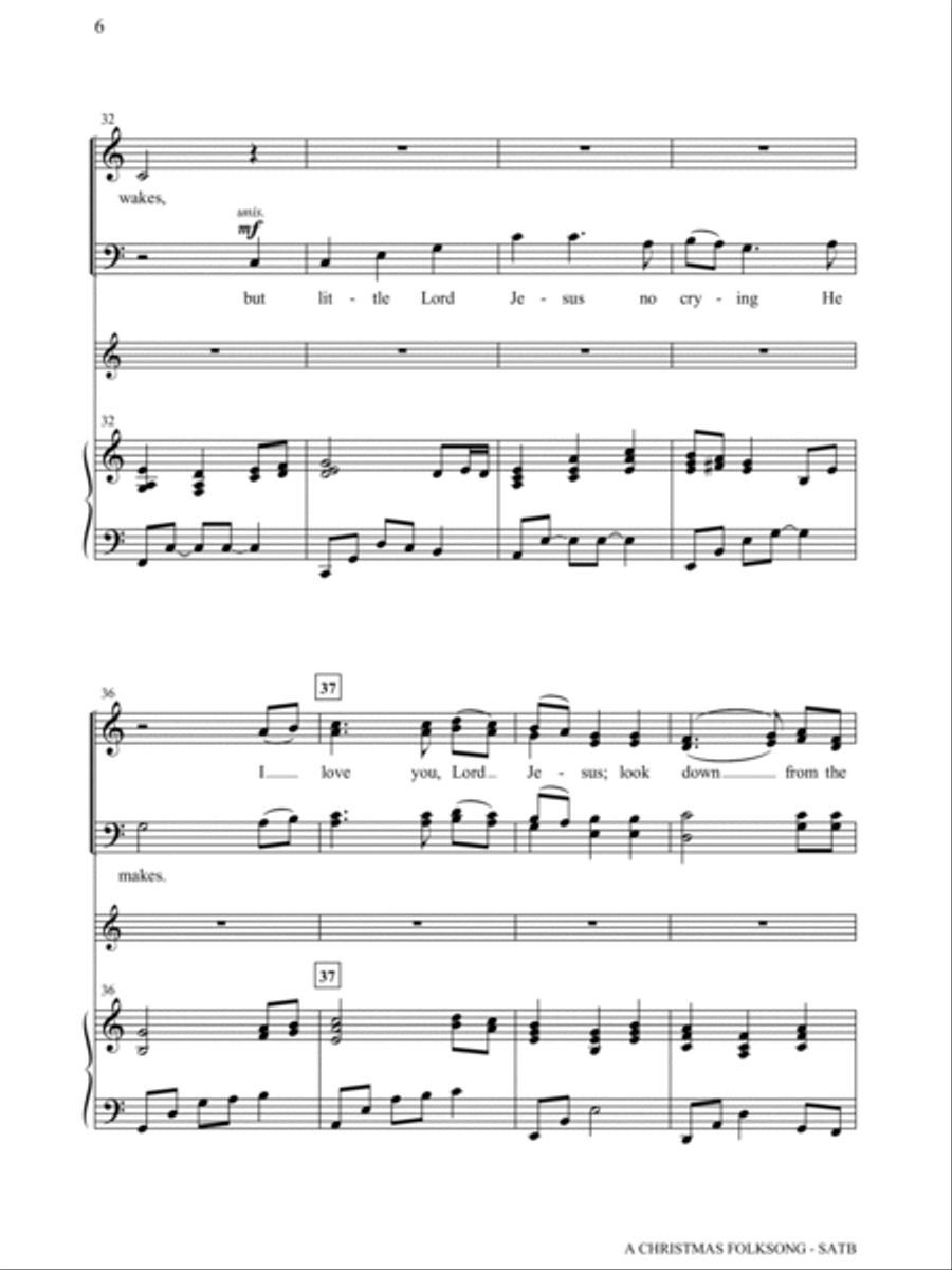 A Christmas Folksong A Christmas Folksong 4-Part scores gallery preview page 5