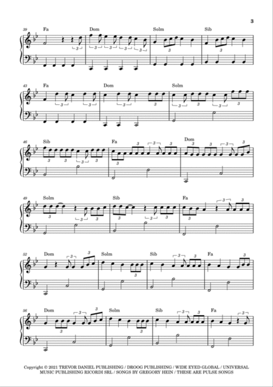 Malibu Malibu Easy Piano scores gallery preview page 3