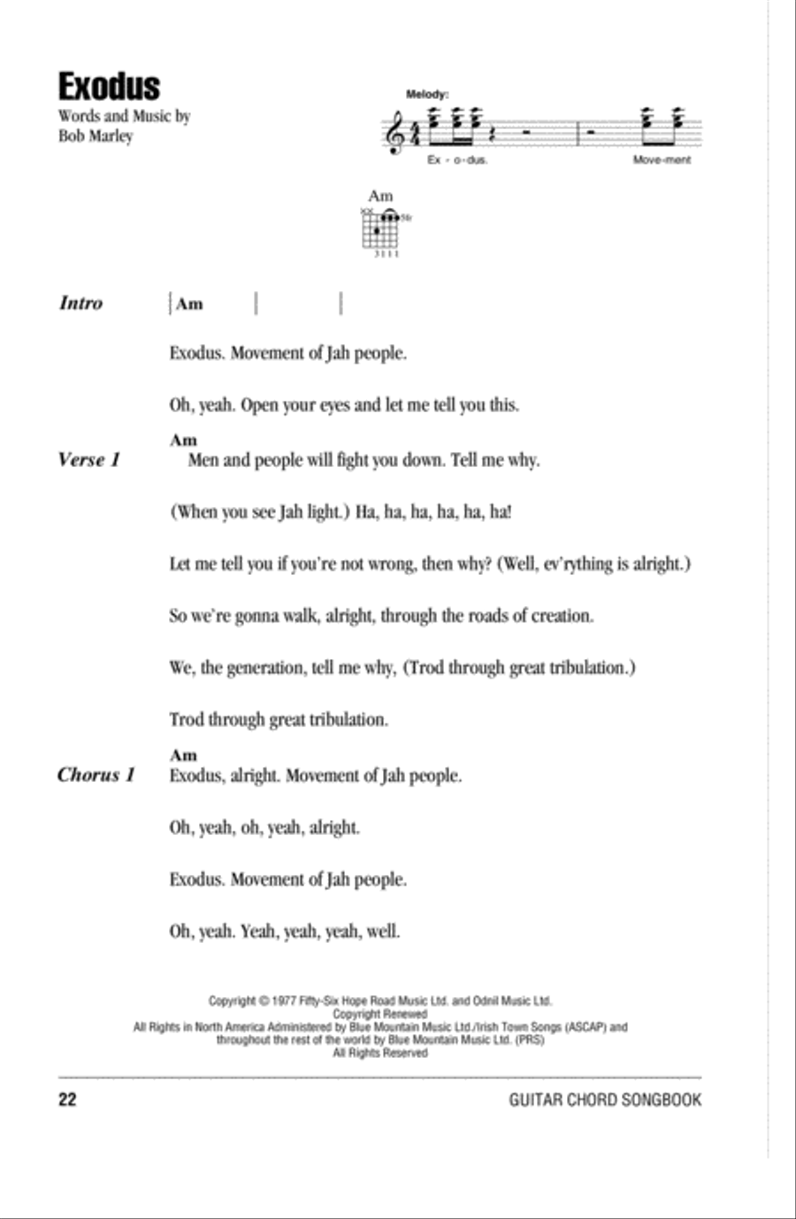 Exodus Exodus Acoustic Guitar scores gallery preview page 1