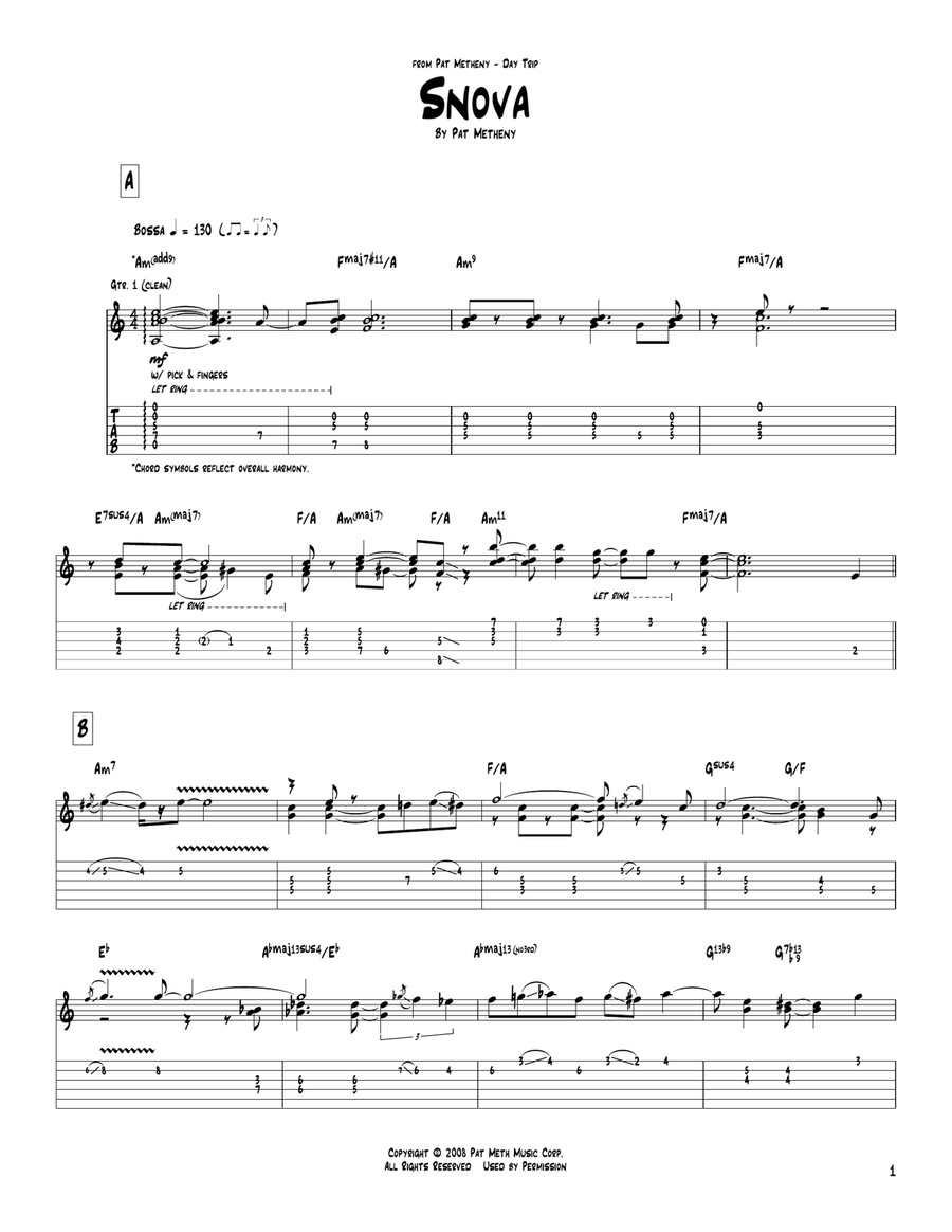 Snova Electric Guitar scores gallery preview page 1