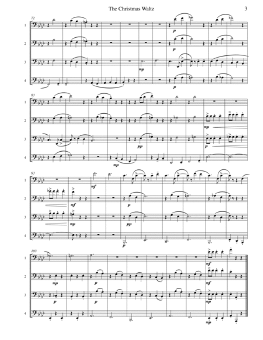 The Christmas Waltz Brass Quartet scores gallery preview page 3