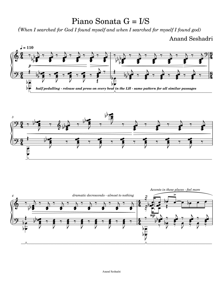 Piano Sonata G=I/S Piano Solo scores gallery preview page 1