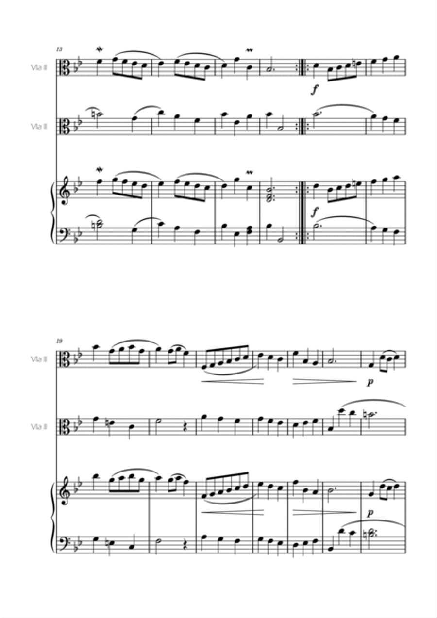 Minuet in G minor BWV Anh. 115 - Bach - Viola Duo String Duet scores gallery preview page 2