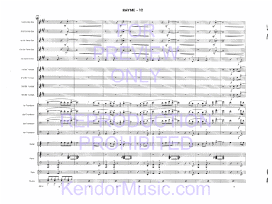 Rhyme (Full Score) Jazz Ensemble scores gallery preview page 14