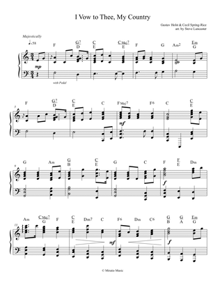 I Vow to Thee, My Country - solo piano arr.