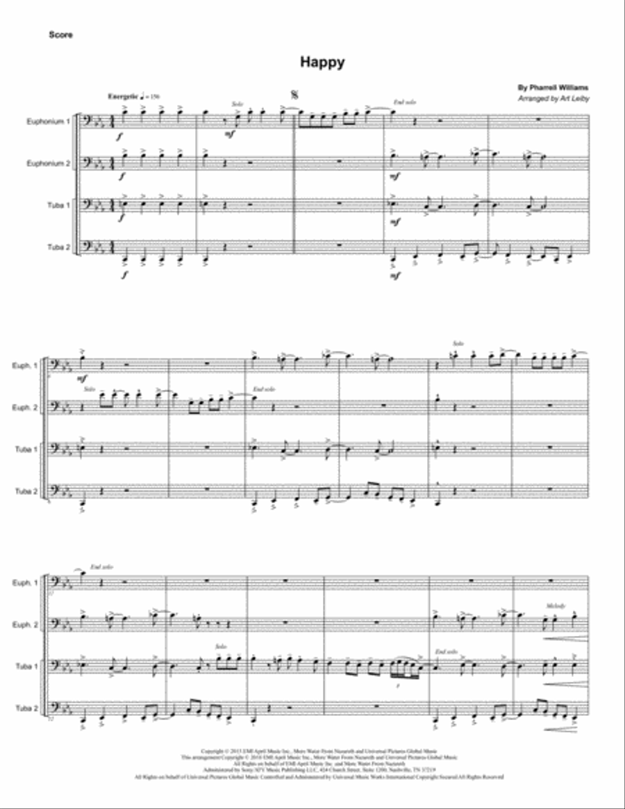 Happy Brass Ensemble scores gallery preview page 1