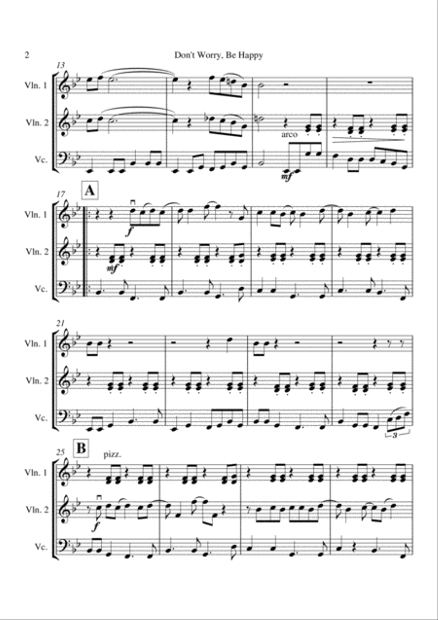 Don't Worry, Be Happy String Trio scores gallery preview page 3