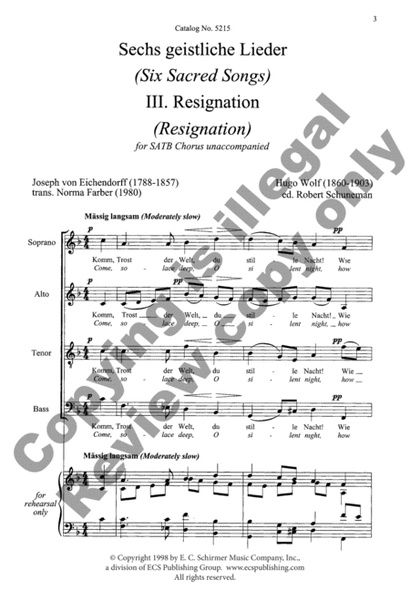 Six Sacred Songs: 3. Resignation image number null