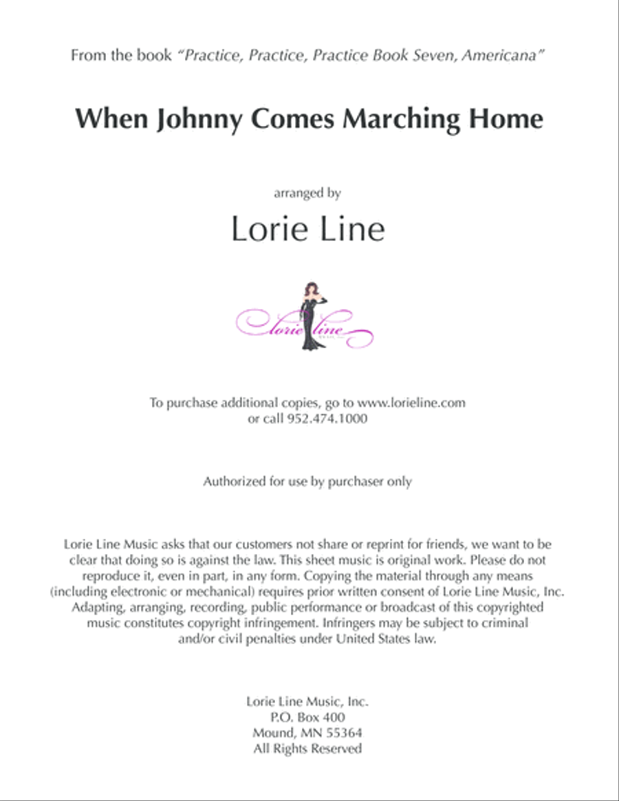 When Johnny Comes Marching Home Easy Piano scores gallery preview page 1