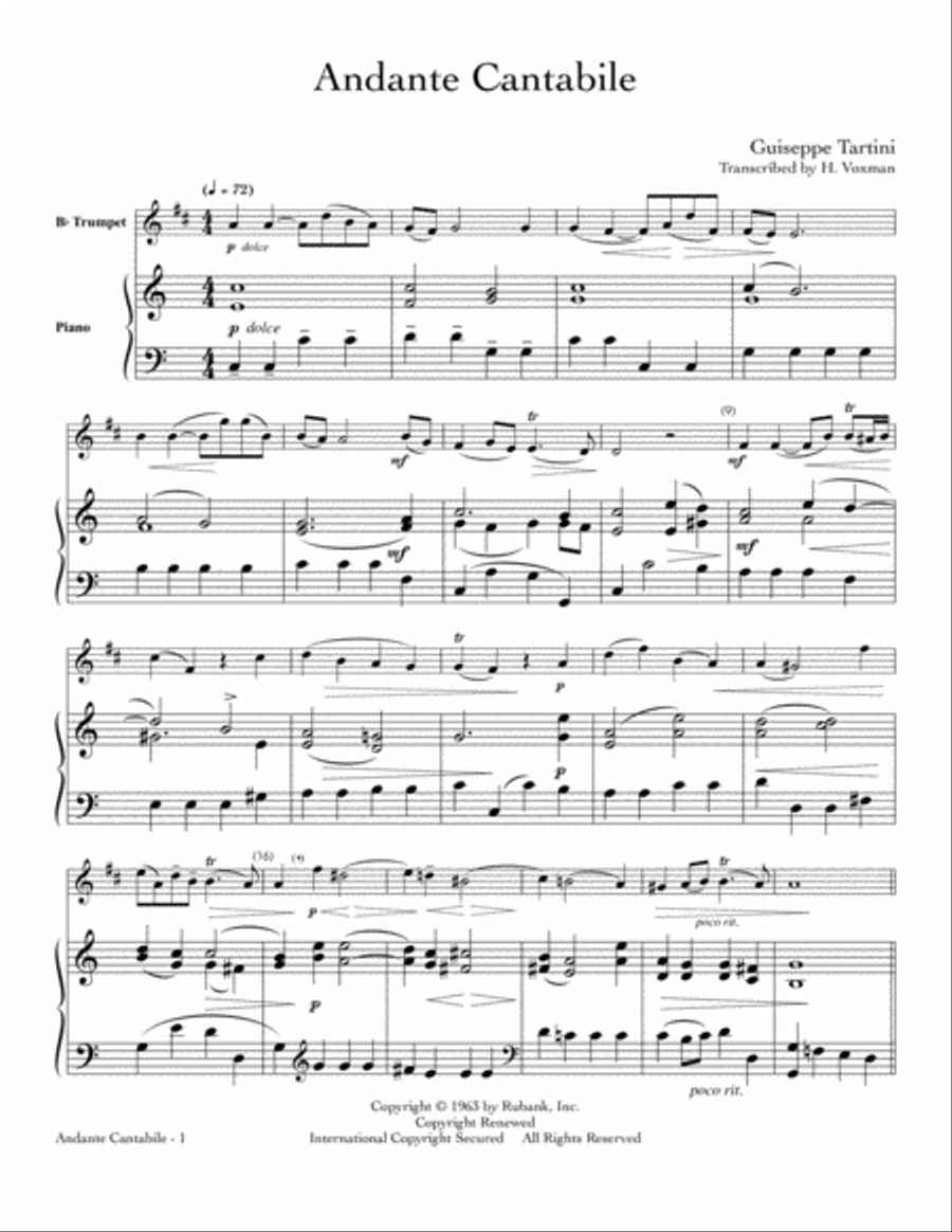 Andante Cantabile Andante Cantabile School and Community scores gallery preview page 1