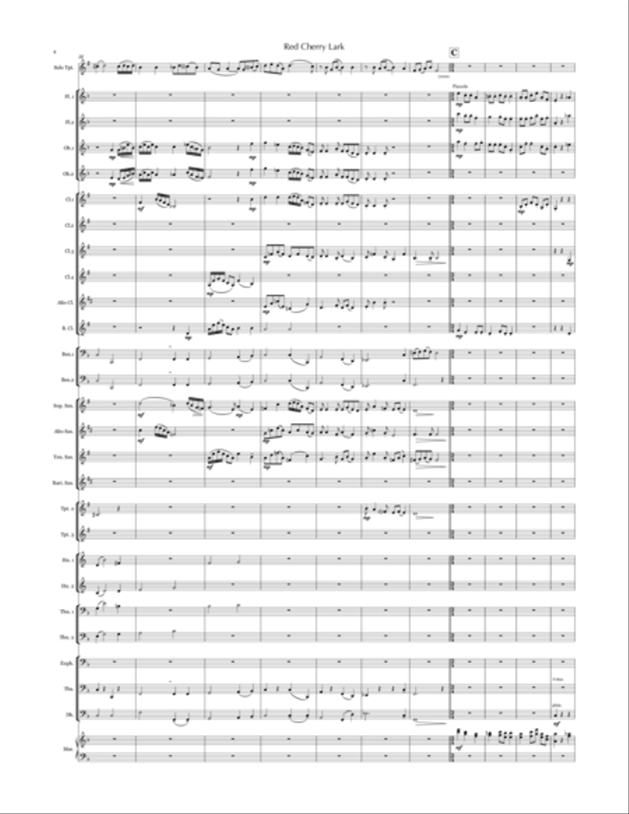 Red Cherry Lark (trumpet & concert band) Concert Band scores gallery preview page 6