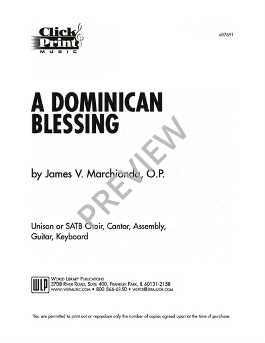 A Dominican Blessing 4-Part scores gallery preview page 5