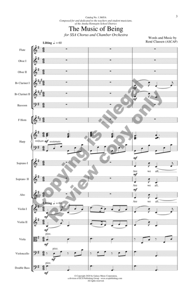 The Music of Being (Additional Chamber Orchestra Score)