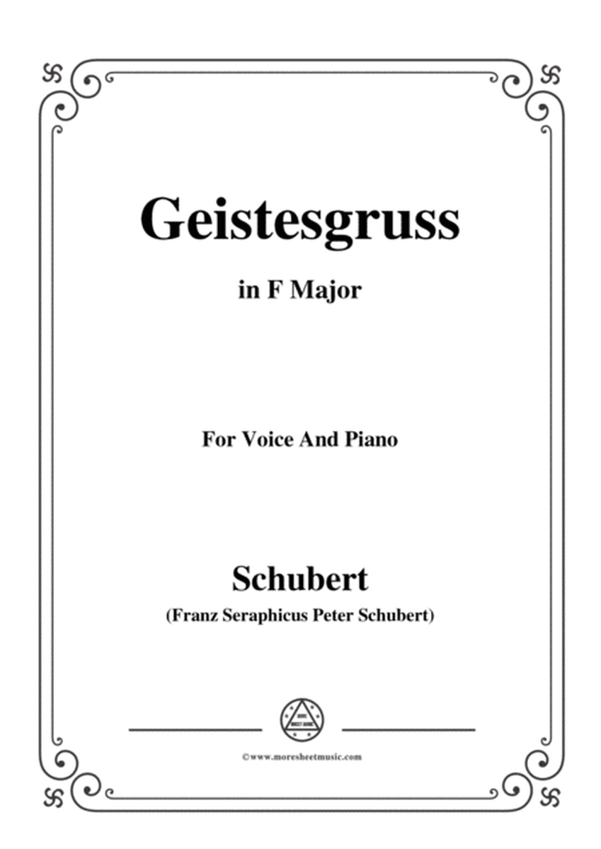 Schubert-Geistesgruss,Op.92 No.3,in F Major,for Voice&Piano image number null