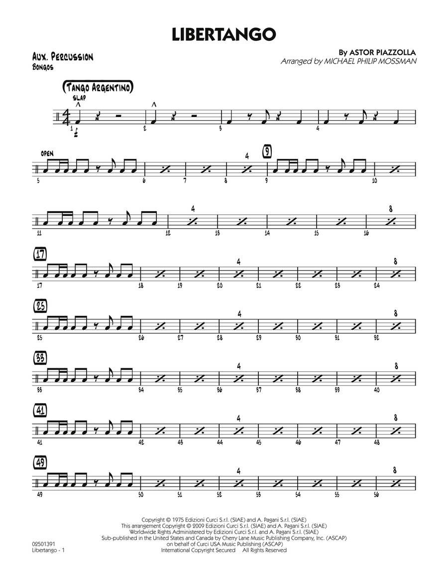 Libertango - Aux Percussion Jazz Ensemble scores gallery preview page 1