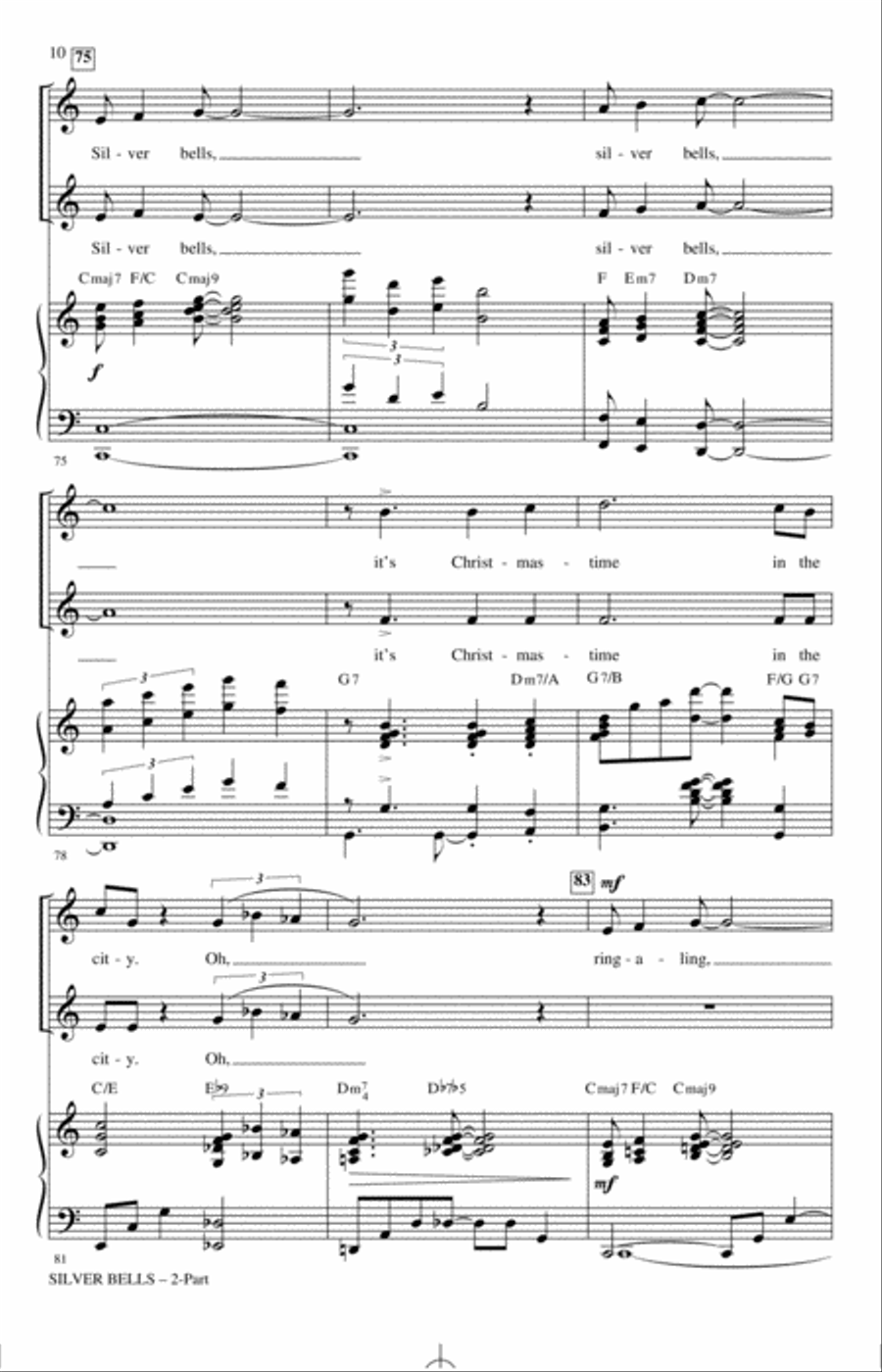 Silver Bells (arr. Mark Hayes) 2-Part scores gallery preview page 9