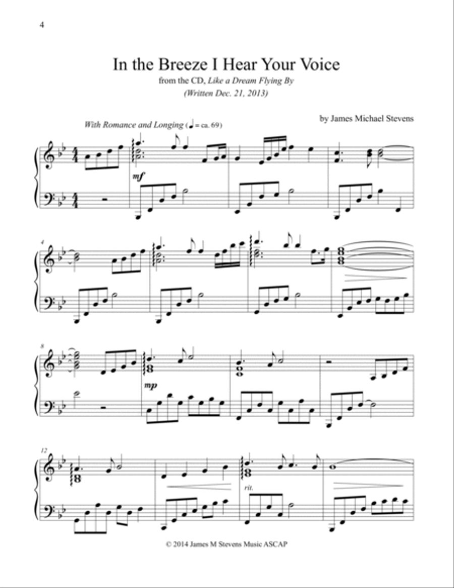 Like a Dream Flying By PIANO BOOK Piano Solo scores gallery preview page 6