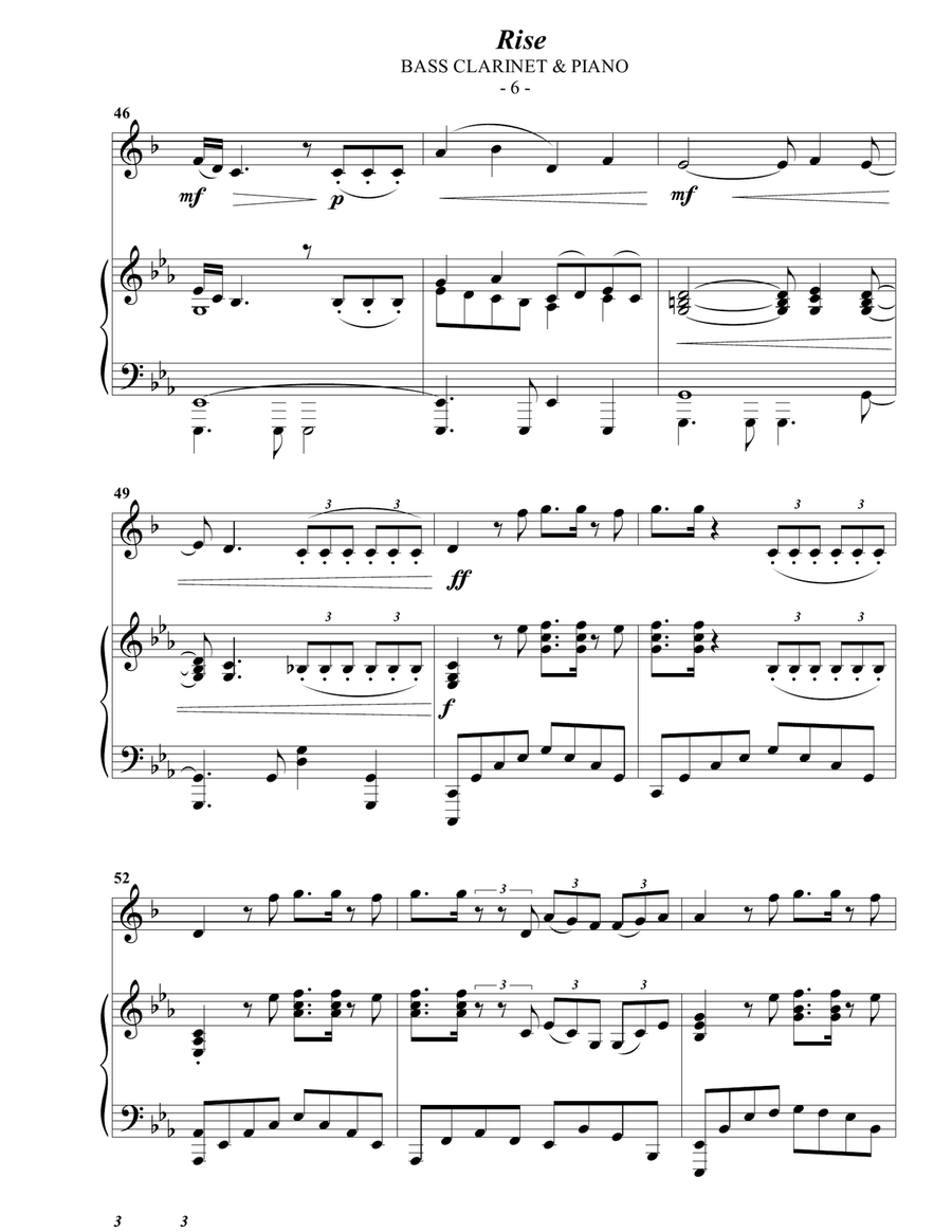 Rise Bass Clarinet scores gallery preview page 6