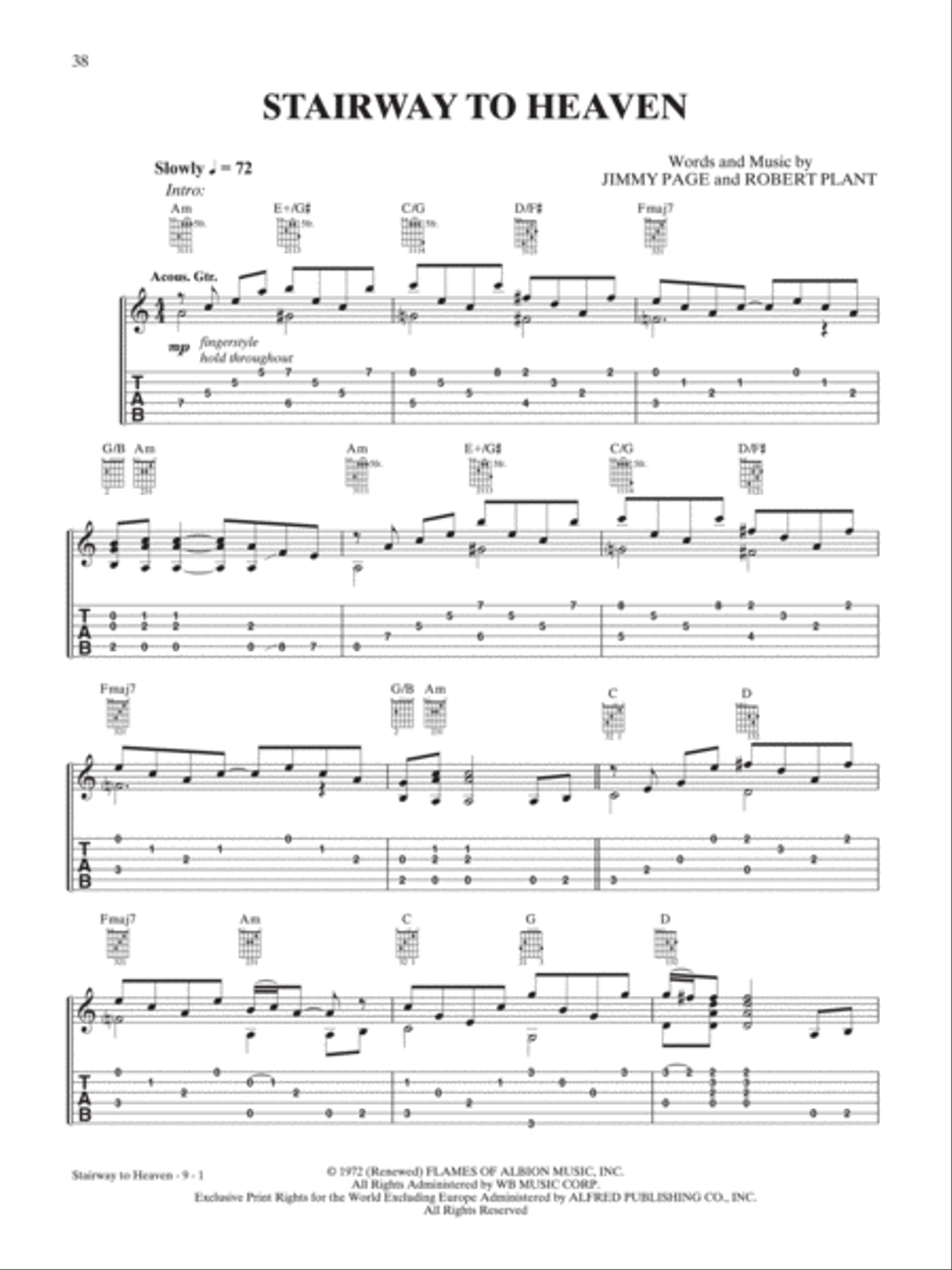 Stairway to Heaven Stairway to Heaven Guitar Tablature scores gallery preview page 1