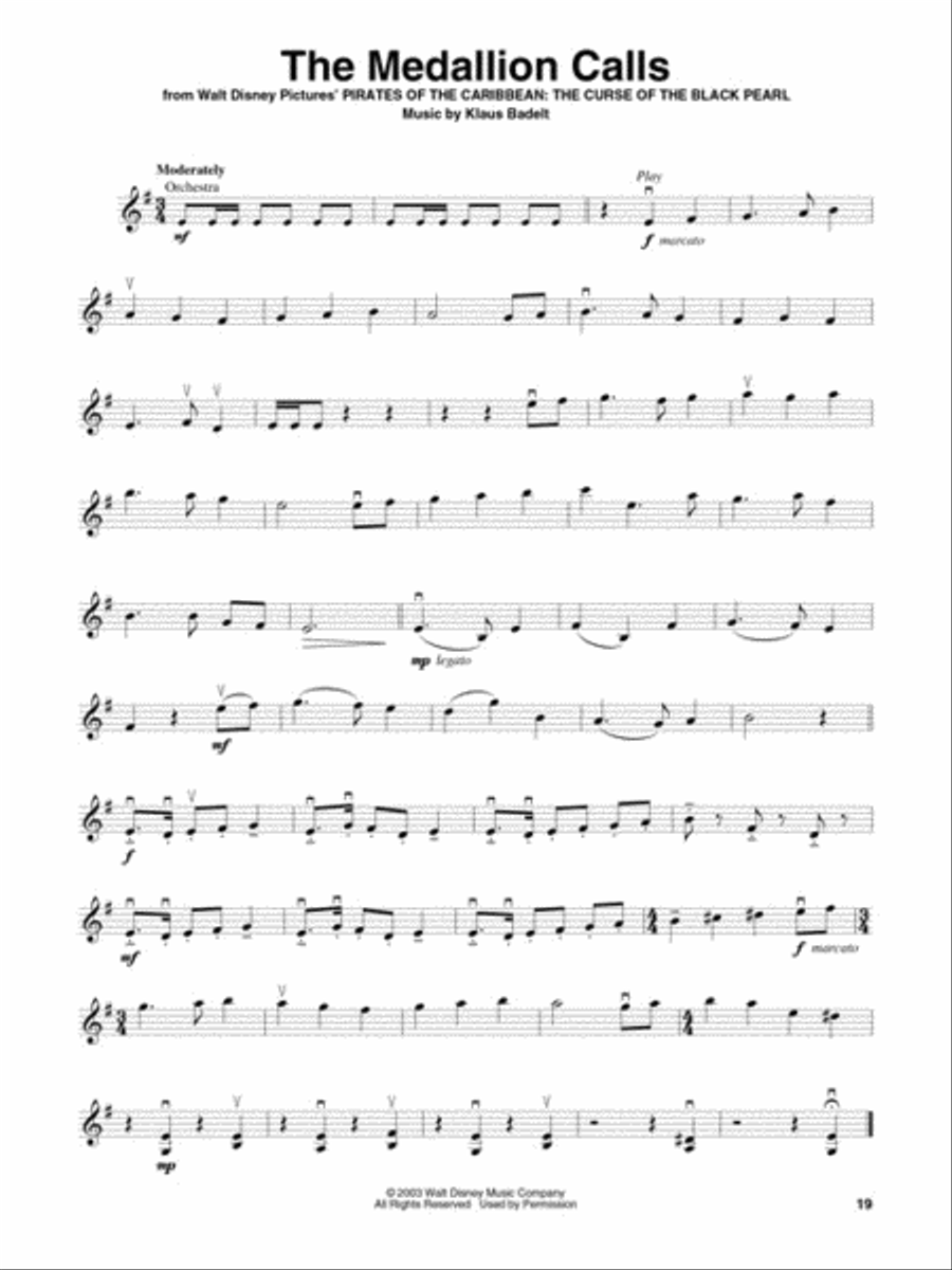 Pirates of the Caribbean Violin Solo scores gallery preview page 3