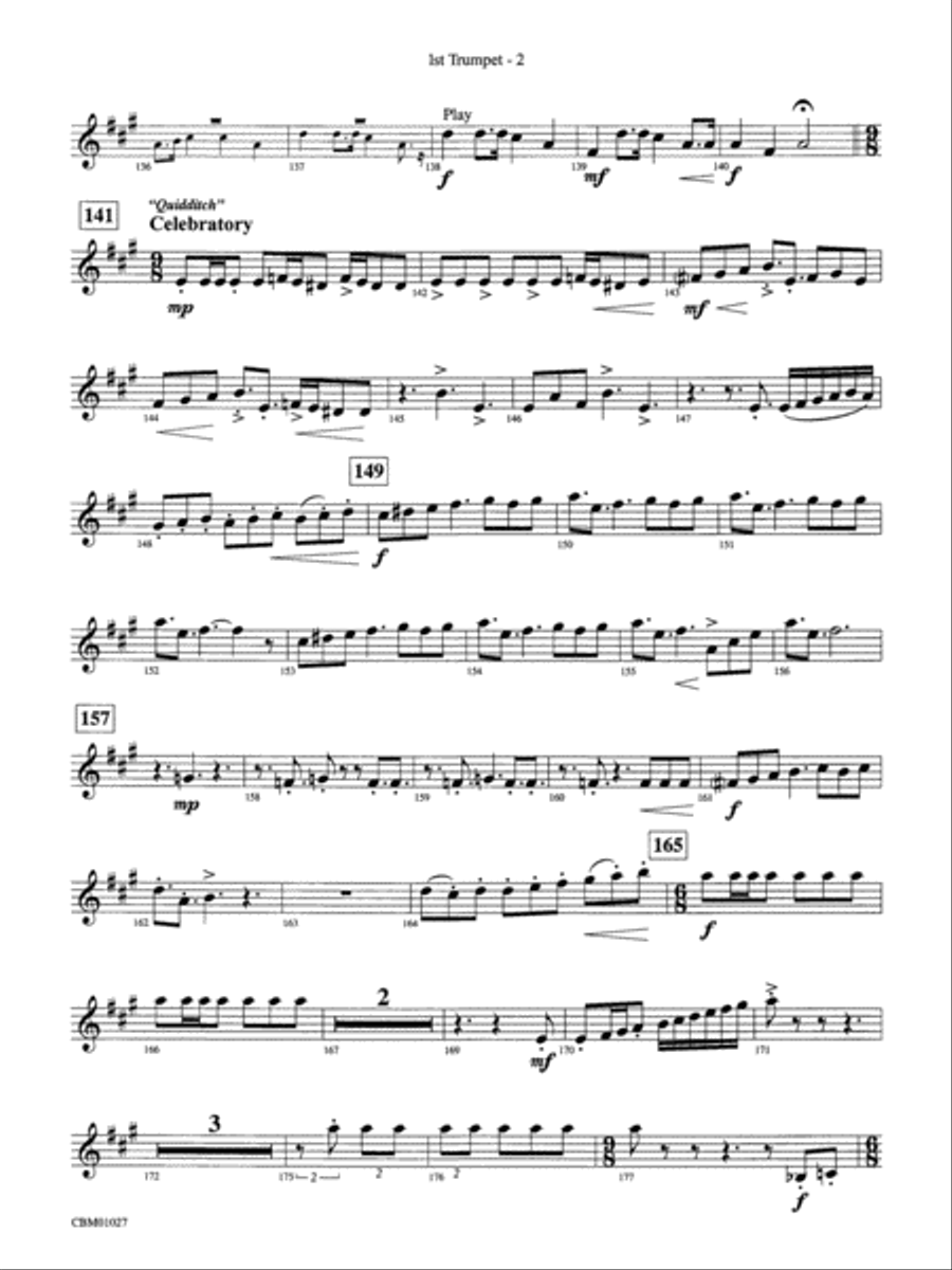 Harry Potter Symphonic Suite: 1st B-flat Trumpet Concert Band scores gallery preview page 2