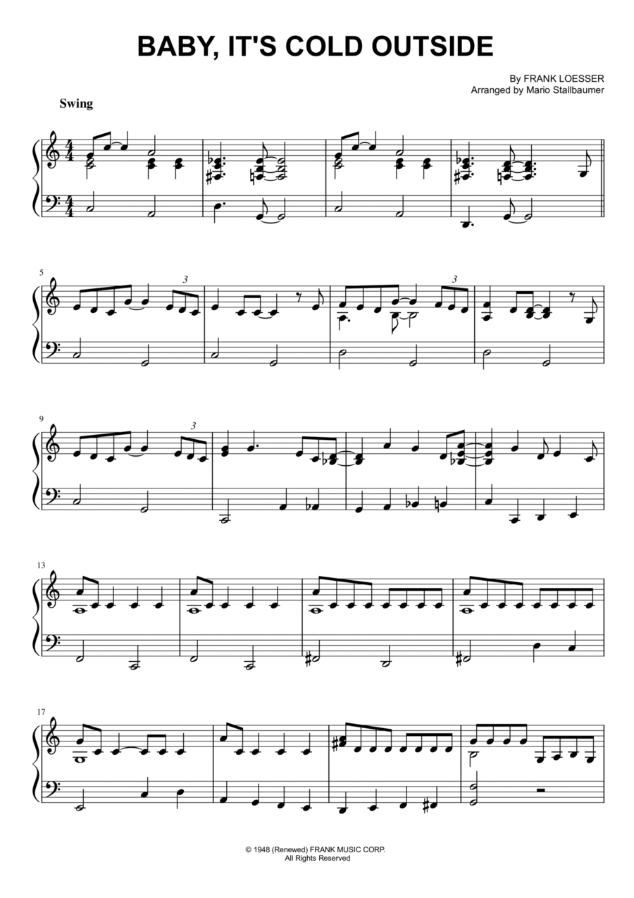 Baby, It's Cold Outside Piano Solo scores gallery preview page 1