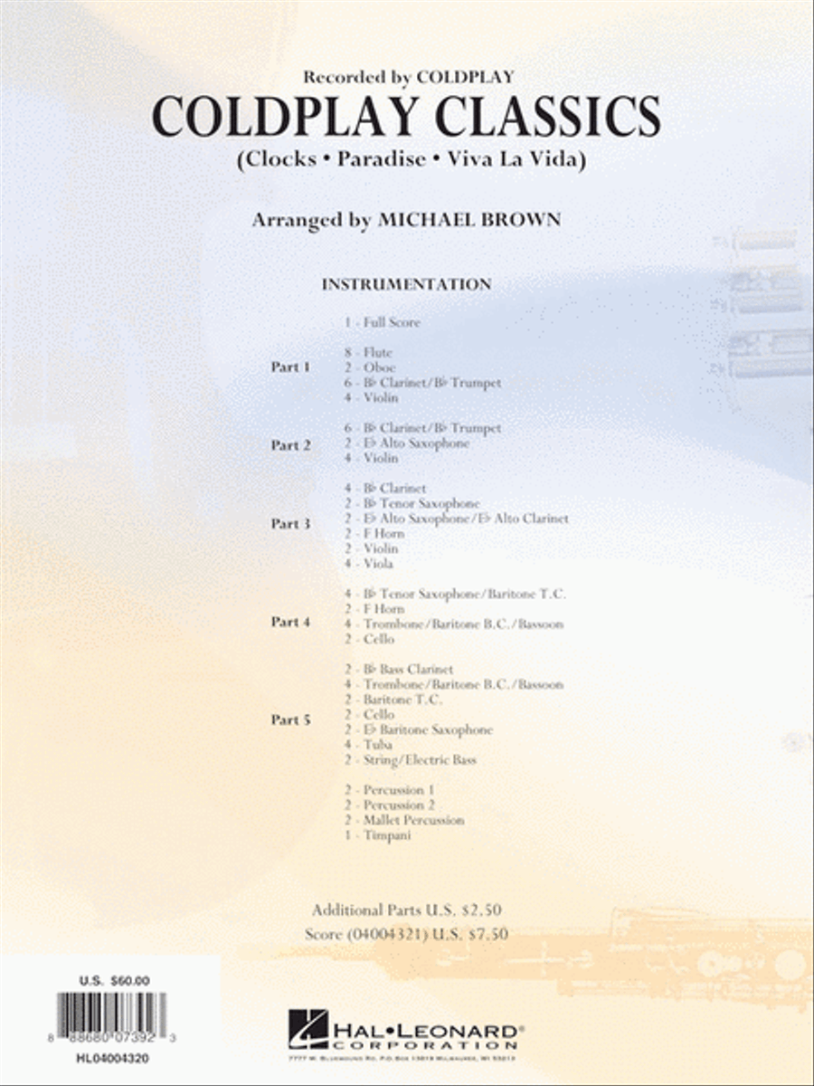 Coldplay Classics Concert Band scores gallery preview page 10