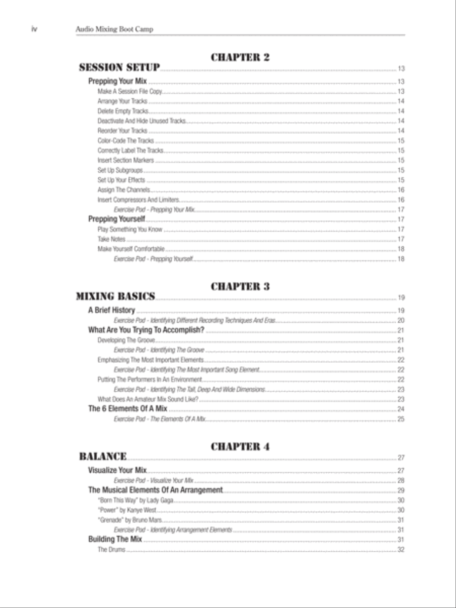 Audio Mixing Boot Camp Textbook scores gallery preview page 13