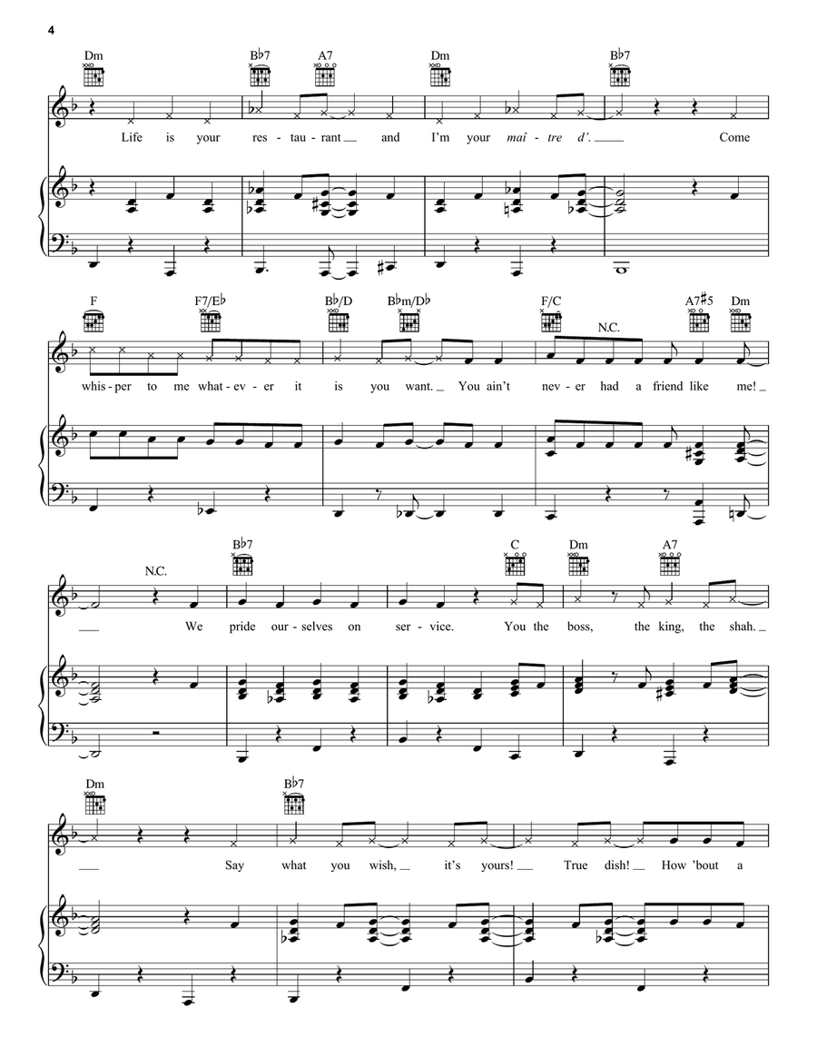Friend Like Me (from Aladdin) (2019) Piano, Vocal, Guitar scores gallery preview page 4