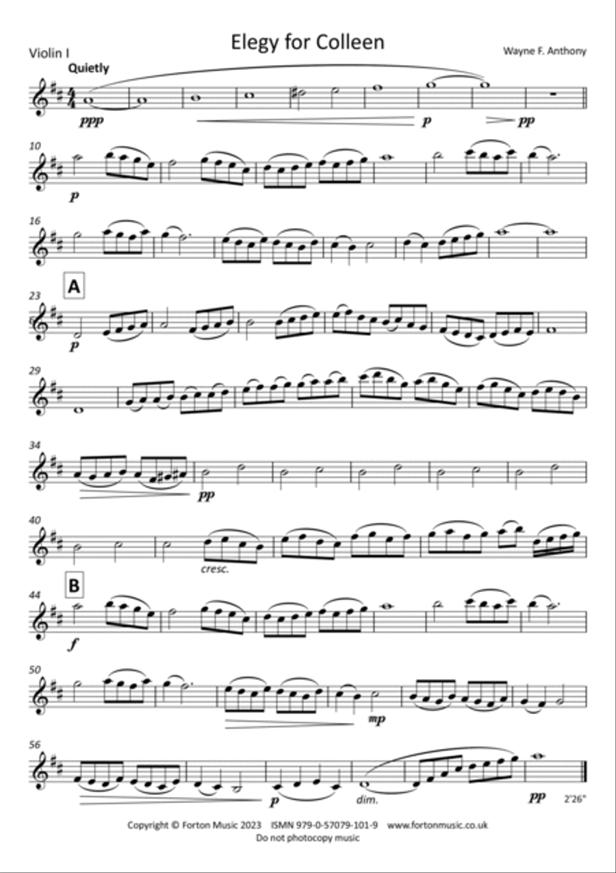 Elegy for Colleen Set of Parts scores gallery preview page 5
