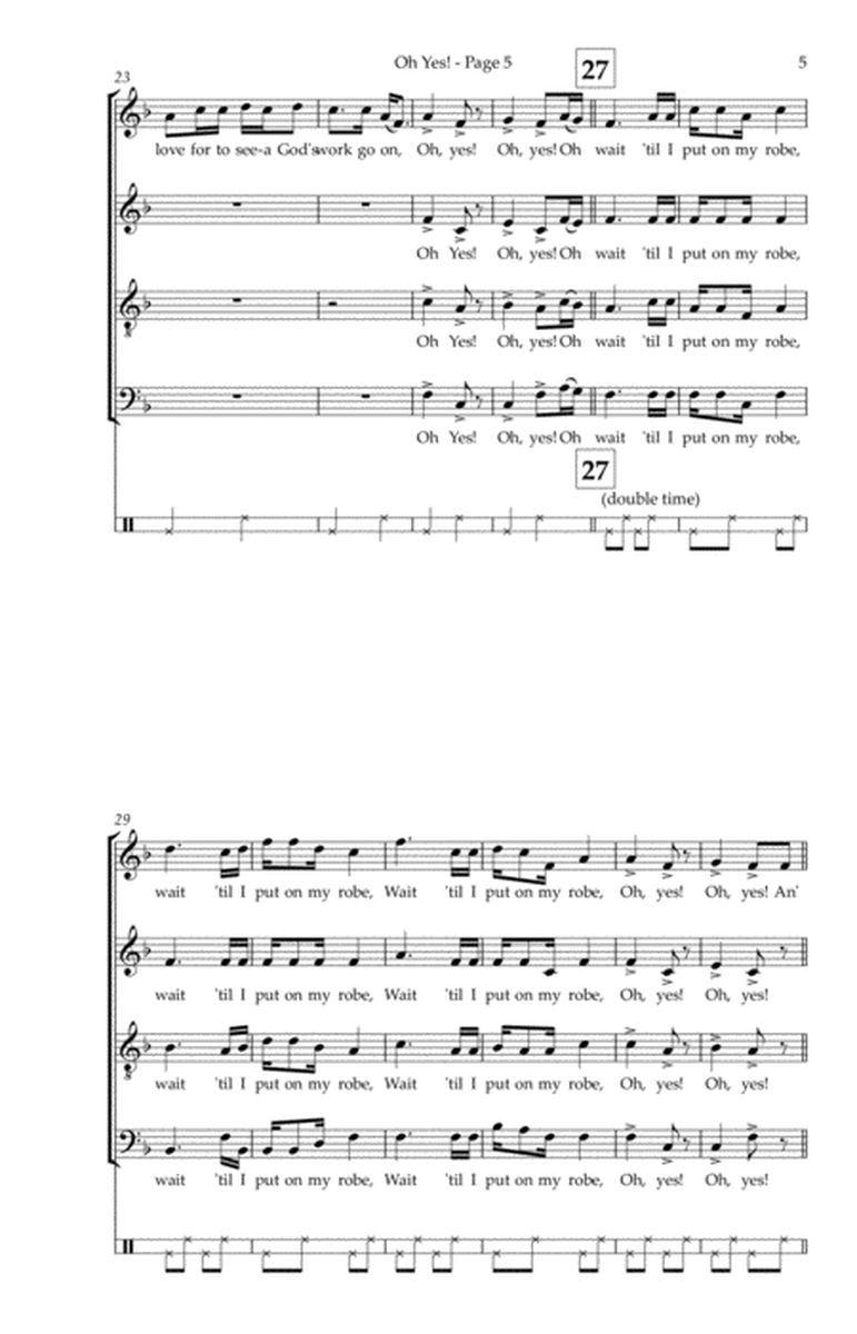 Oh Yes, Oh Yes - for SATB Choir image number null