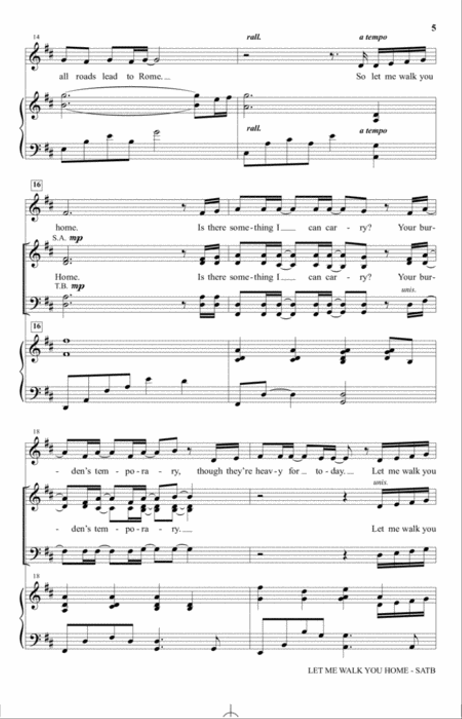 Let Me Walk You Home 4-Part scores gallery preview page 3