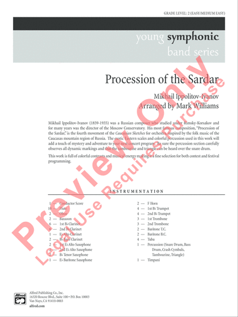 Procession of the Sardar Concert Band scores gallery preview page 2